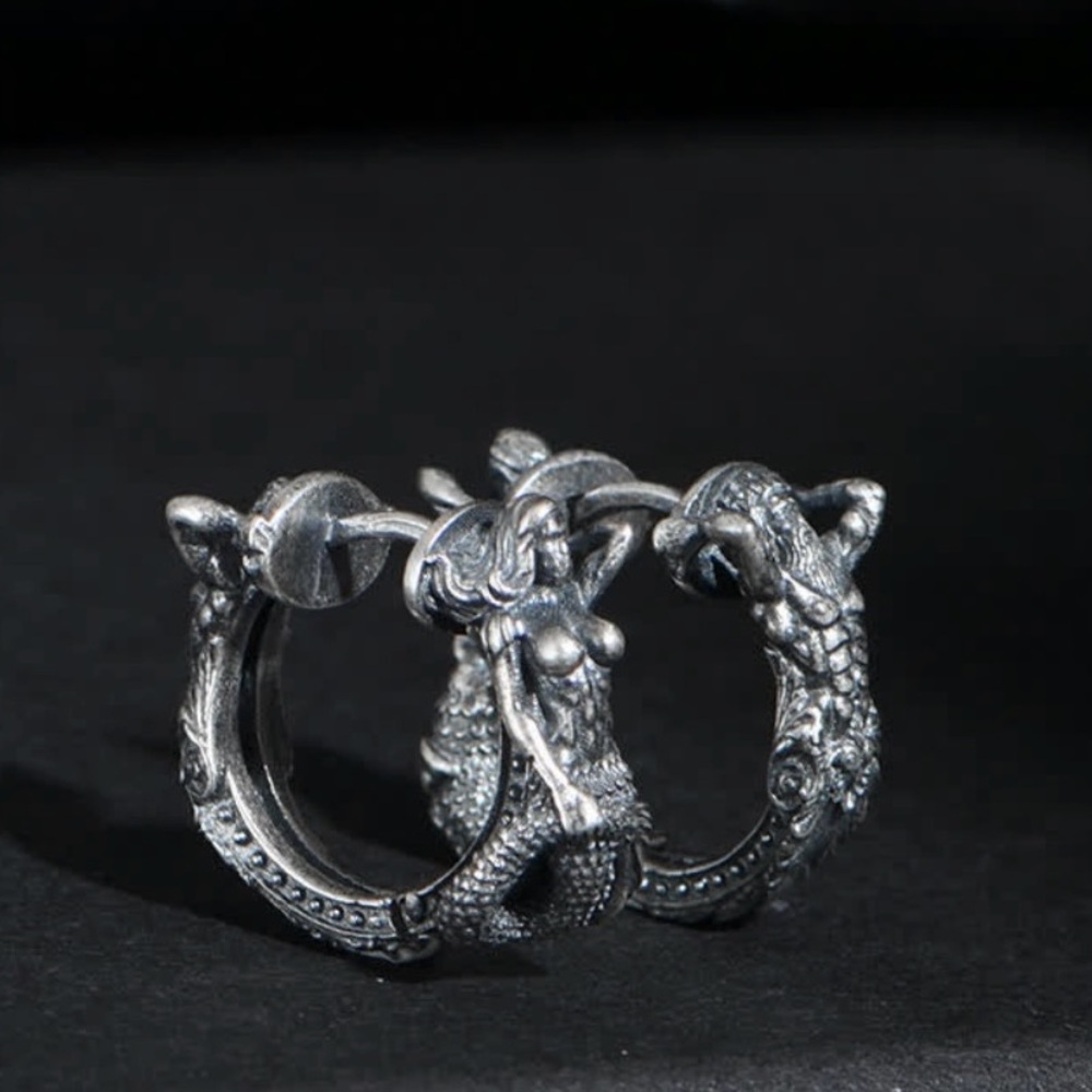 Poseidon & Amphitrite~ Ariel Triton Mermaid Merman Nymph Sea Creature Siren Hoop - Picture 13 of 16